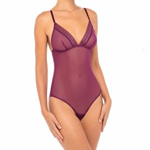 French Connection Sheer Mesh Bodysuit Size M